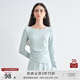 自巧小個子藍色氣質(zhì)長袖T恤半身裙套裝女2025秋季新款溫柔套裝裙 冰藍色T恤 XS （尺碼：2）