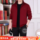 Walker Shop品牌運動(dòng)套裝男秋冬新款中老年彈力舒適休閑套裝運動(dòng)三件套男裝 紅色59春秋款 2XL 建議140-160斤