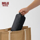 無(wú)印良品 MUJI 錦綸筆袋 文具盒文具袋簡(jiǎn)約立體 鉛筆盒 大容量尼龍收納 黑色 寬19*高８*厚８cm