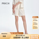 PRICH【醋酸】時(shí)尚中高腰不易皺簡(jiǎn)約大方短褲直筒五分褲女夏季 64奶油色 XL 170