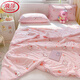 浪莎（LangSha）A類(lèi)母嬰級兒童被子夏涼被單人空調被夏被120x150夏季幼兒園四季用 愛(ài)心小兔【A類(lèi)母嬰級品質(zhì)】 120x150cm單夏被【重約1.4斤】