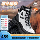 KAPPA卡帕女鞋高幫棉鞋女2024冬季新款戶外登山鞋子女加絨厚底雪地靴女 經(jīng)典白/黑色 38