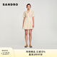 SANDRO【博主同款】24春秋款女裝法式氣質(zhì)荷葉邊短款連衣裙SFPRO03117 淡褐色 36