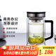 希諾（HEENOOR）雙層玻璃杯男士耐熱防燙帶把帶手柄商務(wù)辦公玻璃水杯過(guò)濾茶杯子 時(shí)尚拉絲杯蓋-不銹鋼部件420ml