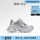 GG-CC【白鹿同款】秋季新款潮流厚底老爹鞋銀色增高休閑鞋女G24X9833 銀色 36