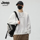 JEEP SPIRIT圓領(lǐng)衛衣男2025秋季新款寬松休閑長(cháng)袖套頭打底衫男裝冬季加絨月光白 【春秋厚度】XL 【120-135斤】