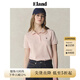 ELAND【經(jīng)典公式】衣戀T恤女學(xué)院風(fēng)polo領(lǐng)棉短袖上衣2025夏季新款 粉色(25)Pink S /160
