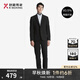 勁霸男裝簡約休閑單排扣青年通勤商務(wù)套西服|BSFT3307 黑色A XL