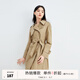 秋水伊人設(shè)計感風衣春新款中長款高級感小個子風衣外套女 棕色 L