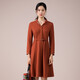 漁牌女裝秋款連衣裙2022新款西裝領(lǐng)開(kāi)扣休閑連衣裙FGEC0041 橘紅 2XL