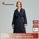 Hush Puppies暇步士女裝女士中長(cháng)款收腰風(fēng)衣外套 196深藍 L