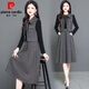 皮爾卡丹（pierre cardin）小香風(fēng)貴夫人兩件馬甲連衣裙2026秋裝正式場(chǎng)合套裝春秋新款 灰色 L 【建議105-115斤】