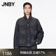 JNBY/江南布衣春秋羽絨服寬松翻領(lǐng)復(fù)古廢土風(fēng)牛仔外套長袖5O9C12430 461/雜灰藍(lán) M