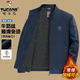 啄木鳥(niǎo)爸爸外套春秋款中年男士夾克衫2025新薄款老年人爺爺加絨冬季上衣 藏青色【常規款】 2XL /185