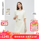 朗姿醋酸裙子小香風(fēng)設計感2025年春季新款法式氣質(zhì)黑色修身連衣裙 米白色 S