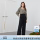 范思藍(lán)恩 春秋裝新款拖地褲子女高腰直筒褲休閑褲顯瘦長褲 黑色 L