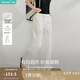 茵曼（INMAN）白色皺感肌理百搭休閑褲2025夏季女裝新款彎刀褲寬松闊腿褲子 珍珠白 26