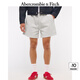 ABERCROMBIE & FITCH男裝25夏季美式澤西風(fēng)舒適寬松松緊腰運動(dòng)衛褲短褲KI128-5080 淺麻灰色 S (175/76A)