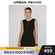 UR2025秋季新款女裝法式花朵荷葉邊無(wú)袖針織連衣裙UWG950143 正黑 (偏短) S