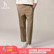 哈吉斯（HAZZYS）男裝 春秋款PHIZ系列男褲子通勤直筒褲簡(jiǎn)約商務(wù)休閑褲男 卡其色KK 33 （175/80A）
