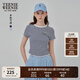 Teenie Weenie小熊短袖T恤女2025年夏季新款華夫格田園風(fēng)時尚條紋T恤上衣女 藏青色 L