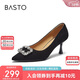百思圖23春優(yōu)雅法式浪漫細(xì)高跟鞋女婚鞋單鞋CA923AQ3 黑色 38