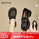 達芙妮（DAPHNE）樂福鞋女小皮鞋新款英倫風網(wǎng)面透氣通勤單鞋 黑色 5cm 38 (240mm) 標準碼