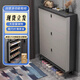 喬洛普鞋柜超薄17cm入戶(hù)門(mén)家用玄關(guān)多層門(mén)口門(mén)外大容量翻斗式儲物鞋架 輕奢灰50*17*120【底部可放鞋】