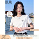 香影白色短袖t恤女純棉2025夏裝新款設計感寬松圓領套頭刺繡上衣 白色 均碼 L