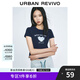 UR2025春季新款女裝字母愛心印花短款修身短袖T恤UYY450090 墨藍(lán) S