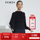 PORTS寶姿 商場(chǎng)同款新品女裝個(gè)性袖口針織上衣LL8K417KKY002 黑色 S ONE IZE