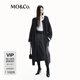 MO&Co.毛織外套綿羊毛羊駝毛坑條紋寬松長(zhǎng)款摩安珂 深花灰色 S 160