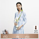 麥檬MM商場(chǎng)同款23春新款純棉綠色碎花法式褶皺連衣裙女5E3291381 天空藍(lán)5E2291161 L