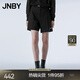 江南布衣（JNBY）春秋季女裝短褲女亞麻休閑直筒褲純色通勤簡約百搭 001/本黑 M