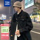 唐獅（TonLion）2024男翻領(lǐng)牛仔外套 黑色 XL 