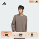 adidas休閑寬松舒適抓絨圓領(lǐng)衛衣套頭衫男女秋季阿迪達斯輕運動(dòng)   巖層深土地棕/黑色   M