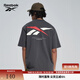 Reebok銳步官方24新品男女同款運動(dòng)休閑寬松LOGO針織短袖T恤 24SRM425UGH1 黑色 L