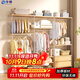 奪帥簡(jiǎn)易衣柜開(kāi)放式中古風(fēng)掛衣架步入式衣帽間架子臥室落地日式衣帽架 【長(cháng)衣款】60*40*170CM