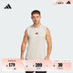 adidas透濕透汽耐磨力量訓(xùn)練運(yùn)動(dòng)健身無(wú)袖背心男裝夏季阿迪達(dá)斯   奇跡礬土棕/黑色   M