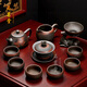 石茗堂建水紫陶高檔功夫茶具套裝家用簡(jiǎn)約陶瓷泡茶壺大蓋碗整套功夫茶杯 10頭石瓢套裝