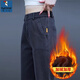 啄木鳥(niǎo)2025春秋季新款男士冬天休閑褲百搭簡(jiǎn)約加絨加厚寬松直筒長(cháng)褲子男 灰色 加絨 32 （130-145斤）
