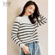 初申春秋針織衫女半高領(lǐng)經(jīng)典條紋打底衫毛衣毛衫S53Z066