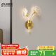 鹿屋全光譜壁燈護眼臥室床頭燈網(wǎng)紅杏葉客廳背景墻燈輕奢走廊過道燈具 護眼光源 金色杏葉A款 三色 厚6CM