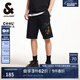 杰克·瓊斯（JACK&JONES）男裝25年涼感衛短褲男夏季外穿潮流寬松沙灘五分褲大褲衩BSQ聯(lián)名 E40黑色-五分 L (180)