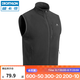 迪卡儂（DECATHLON）抓絨馬甲男女秋保暖搖粒絨背心抓絨衣開衫沖鋒衣內(nèi)膽MH120 男款-黑色 L