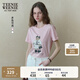 Teenie Weenie小熊T恤女2025年夏季新款大熊刺繡時(shí)尚休閑短袖圓領(lǐng)T恤上衣女 淺粉色 M