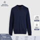 布克兄弟（BrooksBrothers）男士秋冬新品美利奴羊毛V領(lǐng)針織毛衣 4004-藏青色 M