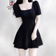 AEMAPE法式小個(gè)子黑色連衣裙子女裝2025夏季新款今年流行短裙小黑裙 黑色 M -95-105斤