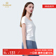 喬萬尼短袖T恤女圓領(lǐng)純色短袖女2025夏季修身顯瘦休閑打底衫女EZ2C141 椰奶白 M