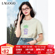 LAGOGO顯白舒適百搭菠蘿印花T恤女拉谷谷2025年夏季新款短袖上衣 淺綠色 L